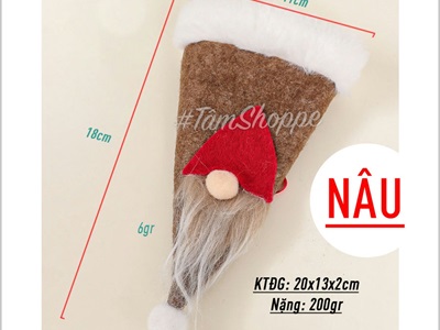 Nón Noel thần lùn mini Decor bàn tiệc ĐK 10cm [Vải nỉ - Nhiều màu] NON-X-10